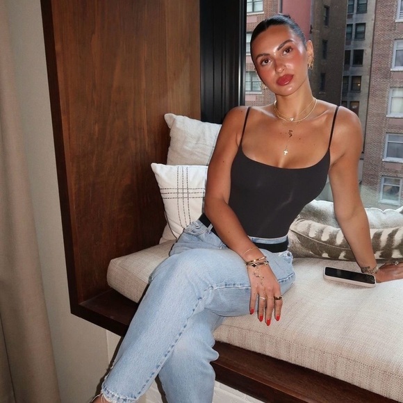 SKIMS Tops - SKIMS Black Cami Bodysuit L